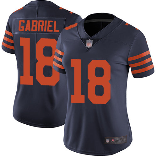 Custom Bears #18 Taylor Gabriel Navy Blue Alternate Women’s Stitched Football Vapor Untouchable Limited Jersey