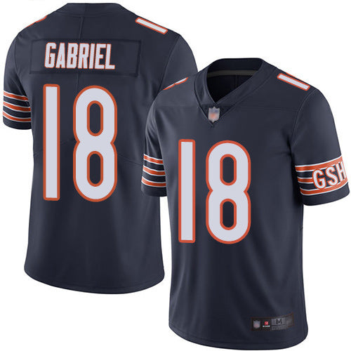 Custom Bears #18 Taylor Gabriel Navy Blue Team Color Men’s Stitched Football Vapor Untouchable Limited Jersey