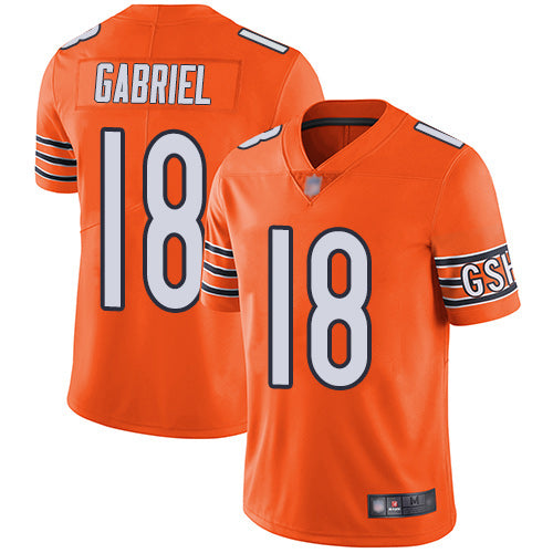 Custom Bears #18 Taylor Gabriel Orange Youth Stitched Football Limited Rush Jersey