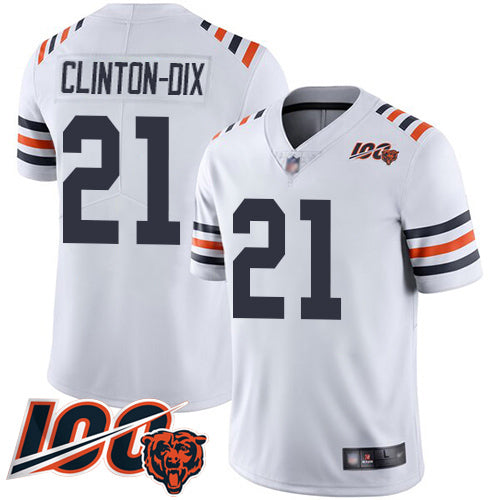 Custom Bears #21 Ha Ha Clinton-Dix White Alternate Men’s Stitched Football Vapor Untouchable Limited 100th Season Jersey