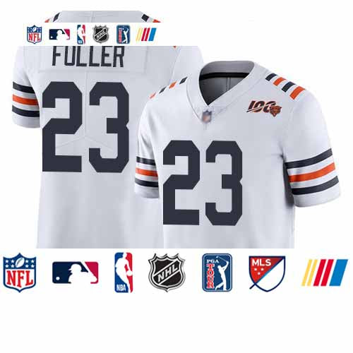 Custom Bears #23 Kyle Fuller White Alternate Men’s Stitched Football Vapor Untouchable Limited 100th Season Jersey