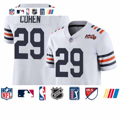 Custom Bears #29 Tarik Cohen White Alternate Youth Stitched Football Vapor Untouchable Limited 100th Season Jersey