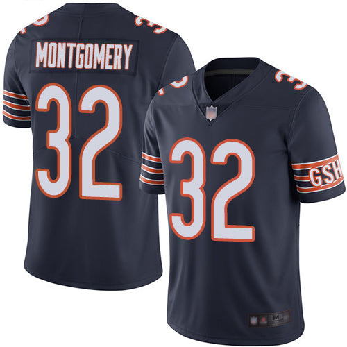 Custom Bears #32 David Montgomery Navy Blue Team Color Men’s Stitched Football Vapor Untouchable Limited Jersey