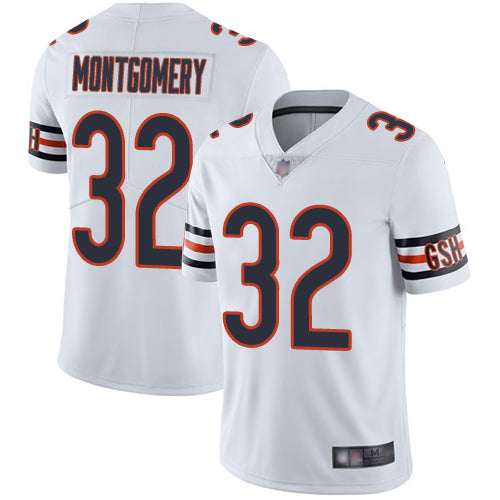Custom Bears #32 David Montgomery White Men’s Stitched Football Vapor Untouchable Limited Jersey