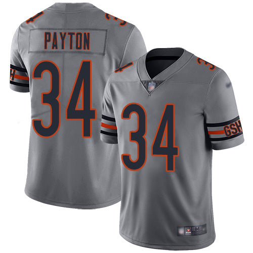 Custom Bears #34 Walter Payton Silver Youth Stitched Football Limited Inverted Legend Jersey