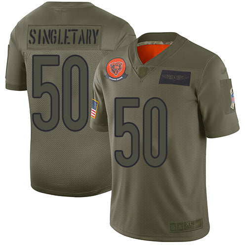 Custom Bears #50 Mike Singletary Camo Men’s Stitched Football Limited 2019 Salute To Service Jersey