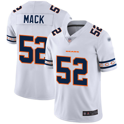 Custom Bears #52 Khalil Mack White Men’s Stitched Football Limited Team Logo Fashion Jersey