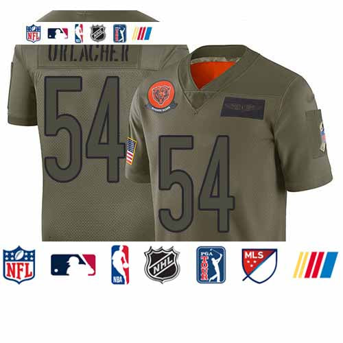 Custom Bears #54 Brian Urlacher Camo Youth Stitched Football Limited 2019 Salute to Service Jersey
