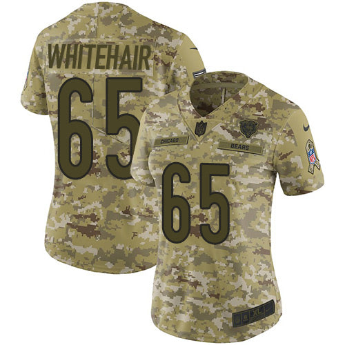 Custom Bears #65 Cody Whitehair Camo Women’s Stitched Football Limited 2018 Salute to Service Jersey