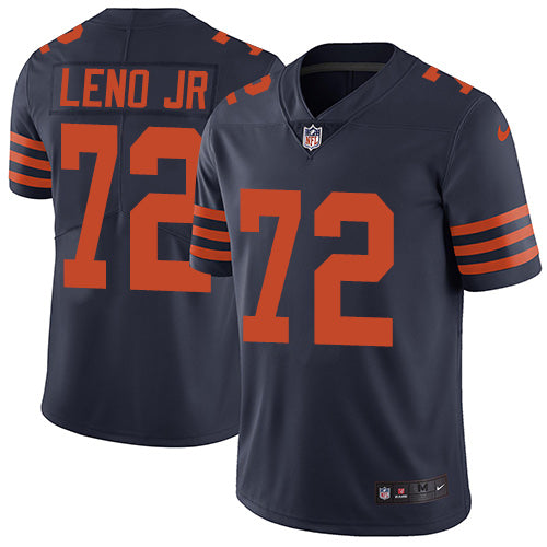 Custom Bears #72 Charles Leno Jr Navy Blue Alternate Men’s Stitched Football Vapor Untouchable Limited Jersey
