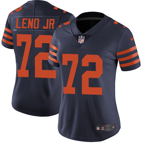 Custom Bears #72 Charles Leno Jr Navy Blue Alternate Women’s Stitched Football Vapor Untouchable Limited Jersey