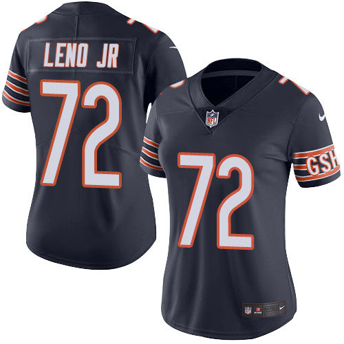 Custom Bears #72 Charles Leno Jr Navy Blue Team Color Women’s Stitched Football Vapor Untouchable Limited Jersey