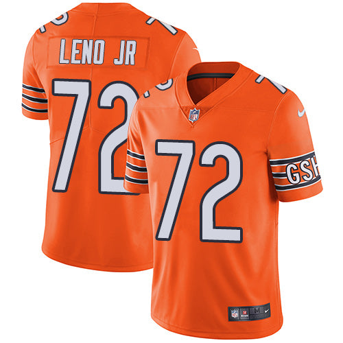 Custom Bears #72 Charles Leno Jr Orange Youth Stitched Football Limited Rush Jersey