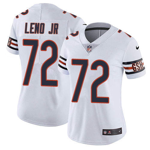 Custom Bears #72 Charles Leno Jr White Women’s Stitched Football Vapor Untouchable Limited Jersey