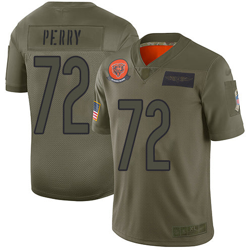 Custom Bears #72 William Perry Camo Men’s Stitched Football Limited 2019 Salute To Service Jersey