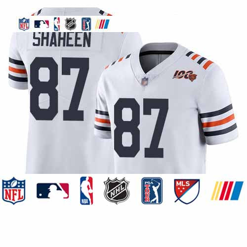 Custom Bears #87 Adam Shaheen White Alternate Youth Stitched Football Vapor Untouchable Limited 100th Season Jersey