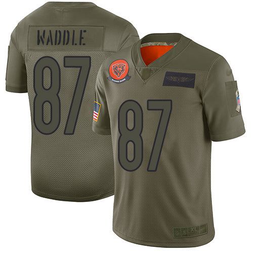 Custom Bears #87 Tom Waddle Camo Men’s Stitched Football Limited 2019 Salute To Service Jersey