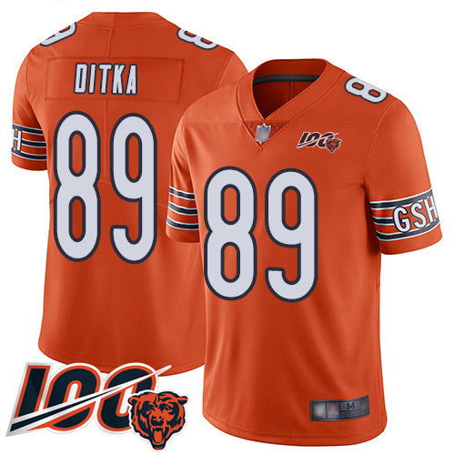 Custom Bears #89 Mike Ditka Orange Men’s Stitched Football Limited Rush 100th Season Jersey