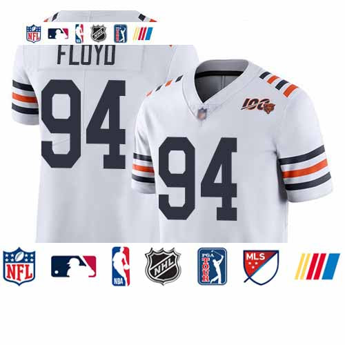 Custom Bears #94 Leonard Floyd White Alternate Youth Stitched Football Vapor Untouchable Limited 100th Season Jersey