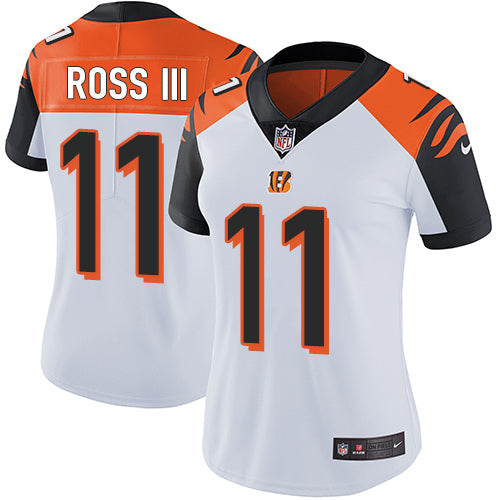 Custom Bengals #11 John Ross III White Women’s Stitched Football Vapor Untouchable Limited Jersey
