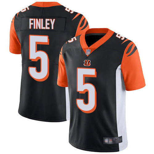 Custom Bengals #5 Ryan Finley Black Team Color Men’s Stitched Football Vapor Untouchable Limited Jersey