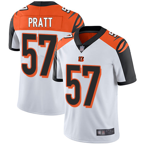 Custom Bengals #57 Germaine Pratt White Men’s Stitched Football Vapor Untouchable Limited Jersey