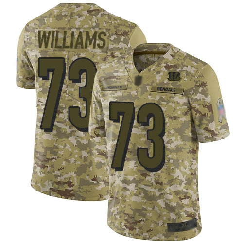 Custom Bengals #73 Jonah Williams Camo Men’s Stitched Football Limited 2018 Salute To Service Jersey