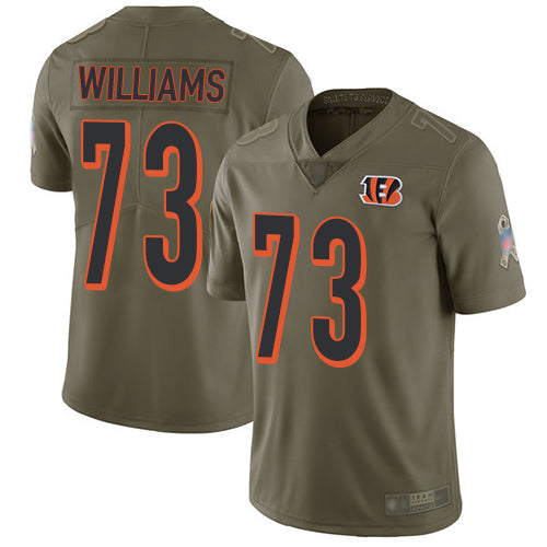 Custom Bengals #73 Jonah Williams Olive Men’s Stitched Football Limited 2017 Salute To Service Jersey