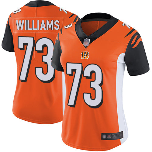 Custom Bengals #73 Jonah Williams Orange Alternate Women’s Stitched Football Vapor Untouchable Limited Jersey
