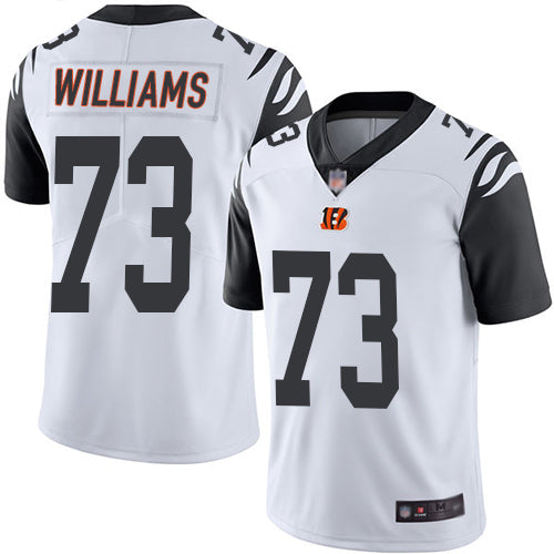 Custom Bengals #73 Jonah Williams White Men’s Stitched Football Limited Rush Jersey