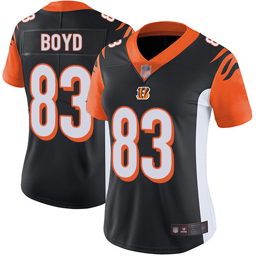 Custom Bengals #83 Tyler Boyd Black Team Color Women’s Stitched Football Vapor Untouchable Limited Jersey