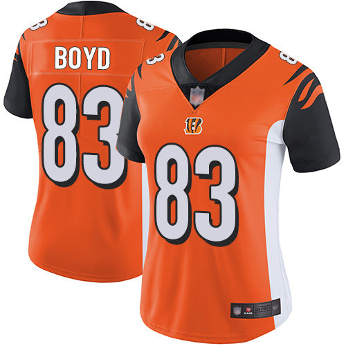 Custom Bengals #83 Tyler Boyd Orange Alternate Women’s Stitched Football Vapor Untouchable Limited Jersey