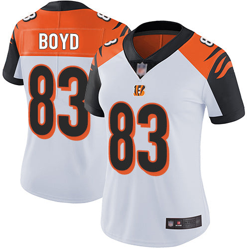 Custom Bengals #83 Tyler Boyd White Women’s Stitched Football Vapor Untouchable Limited Jersey