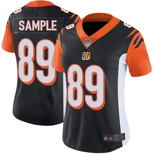 Custom Bengals #89 Drew Sample Black Team Color Women’s Stitched Football Vapor Untouchable Limited Jersey