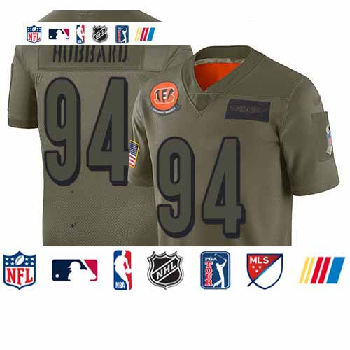 Custom Bengals #94 Sam Hubbard Camo Men’s Stitched Football Limited 2019 Salute To Service Jersey