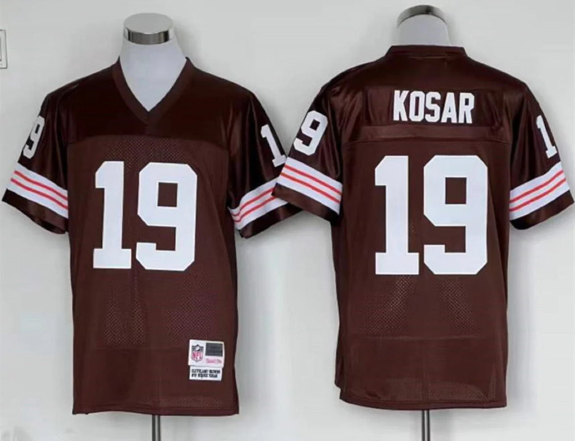 Custom Men’s Bernie Kosar #19 Cleveland Browns Jersey Mitchell & Ness