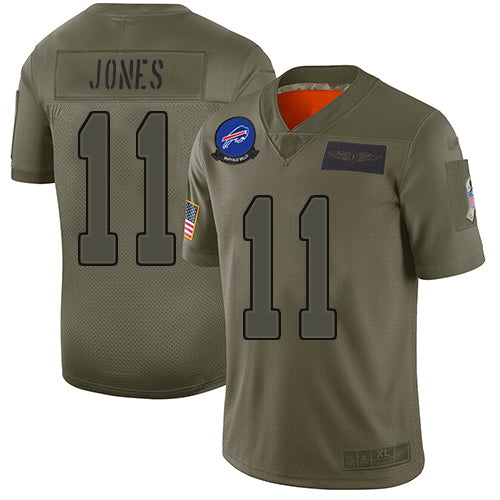 Custom Bills #11 Zay Jones Camo Men’s Stitched Football Limited 2019 Salute To Service Jersey