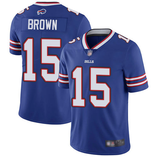 Custom Bills #15 John Brown Royal Blue Team Color Men’s Stitched Football Vapor Untouchable Limited Jersey