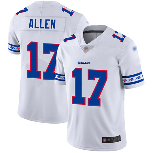 Custom Bills #17 Josh Allen White Men’s Stitched Football Limited Team Logo Fashion Jersey