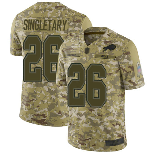 Custom Bills #26 Devin Singletary Camo Men’s Stitched Football Limited 2018 Salute To Service Jersey