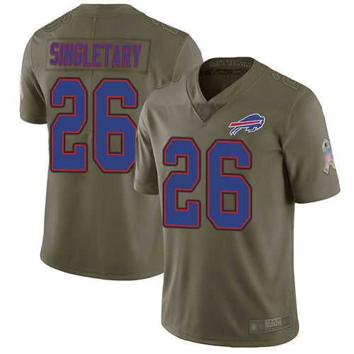 Custom Bills #26 Devin Singletary Olive Youth Stitched Football Limited 2017 Salute to Service Jersey