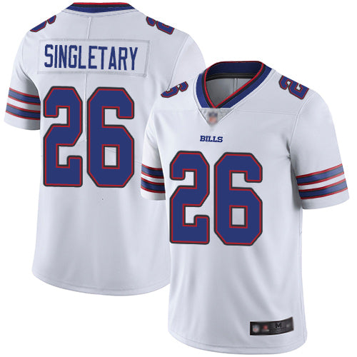 Custom Bills #26 Devin Singletary White Men’s Stitched Football Vapor Untouchable Limited Jersey