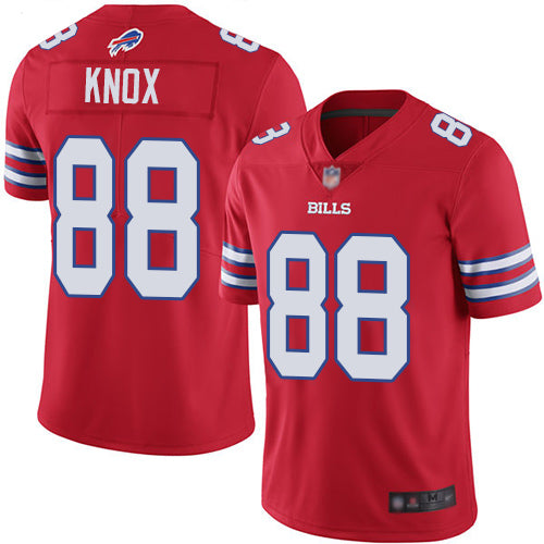Custom Bills #88 Dawson Knox Red Men’s Stitched Football Limited Rush Jersey