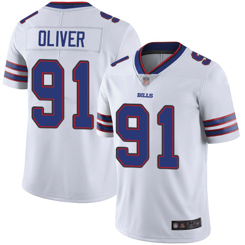Custom Bills #91 Ed Oliver White Youth Stitched Football Vapor Untouchable Limited Jersey