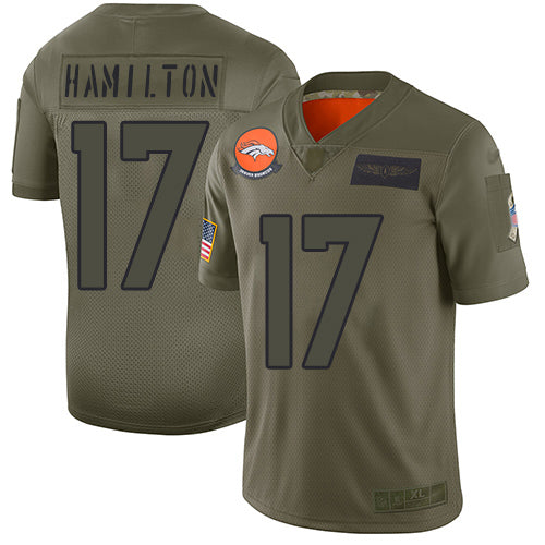 Custom Broncos #17 DaeSean Hamilton Camo Men’s Stitched Football Limited 2019 Salute To Service Jersey