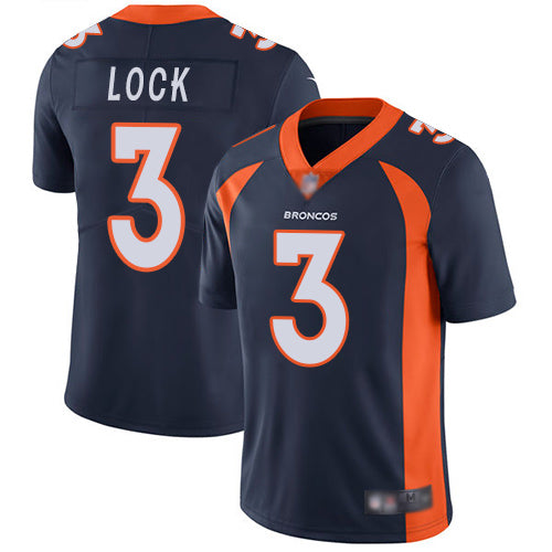 Custom Broncos #3 Drew Lock Blue Alternate Youth Stitched Football Vapor Untouchable Limited Jersey