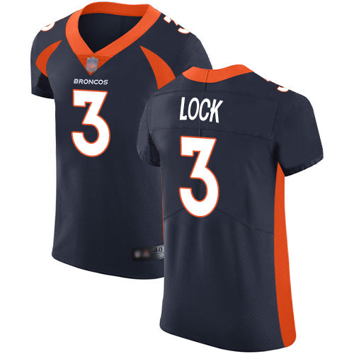 Custom Broncos #3 Drew Lock Navy Blue Alternate Men’s Stitched Football Vapor Untouchable Elite Jersey