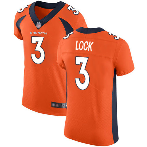 Custom Broncos #3 Drew Lock Orange Team Color Men’s Stitched Football Vapor Untouchable Elite Jersey