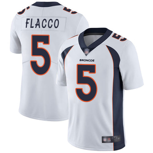 Custom Broncos #5 Joe Flacco White Men’s Stitched Football Vapor Untouchable Limited Jersey