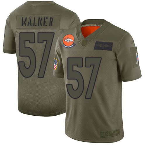 Custom Broncos #57 Demarcus Walker Camo Men’s Stitched Football Limited 2019 Salute To Service Jersey